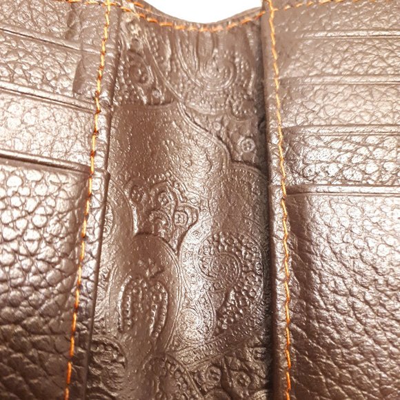 Robert Graham Brown Leather Paisley Embossed Wallet - Picture 7 of 7